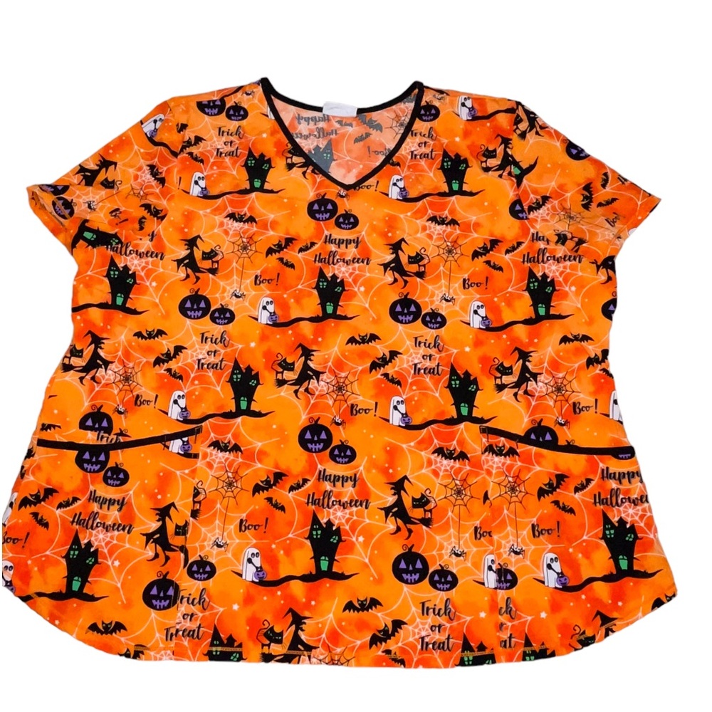 Women’s Halloween Scrub star scrub top‎ so soft!! So vibrant!!